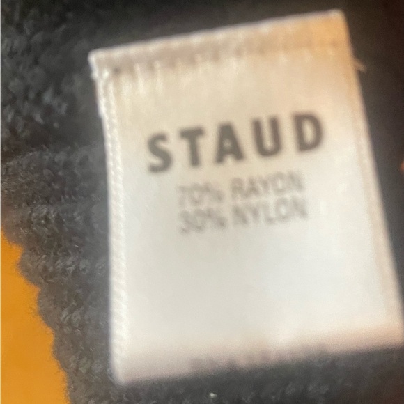 STAUD dress Marylebone balloon sleeve ribbed knit mini dress NWT black S $245- - Picture 10 of 12